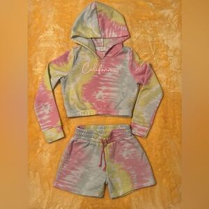 Kensie Girl Pink and Yellow Tie-Dye Kids Matching Set